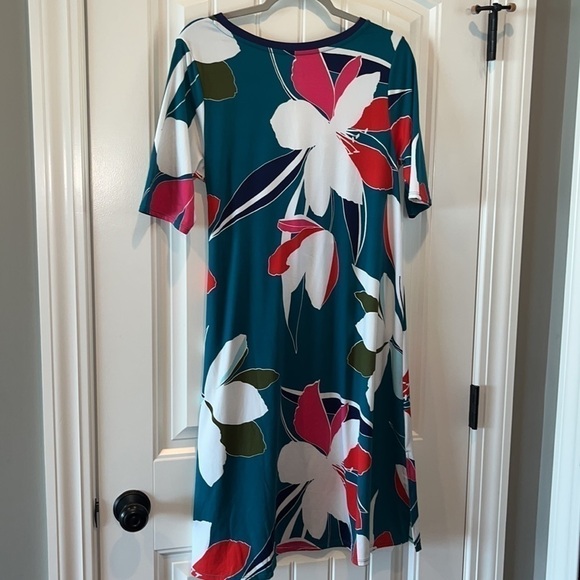 CUTE soft comfy floral elbow length sleeve dress cuddl duds size Petite Large - Picture 8 of 11
